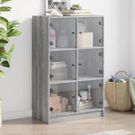 VIDAXL Buffet haut avec portes gris sonoma 68x37x109cm bois ingenierie
