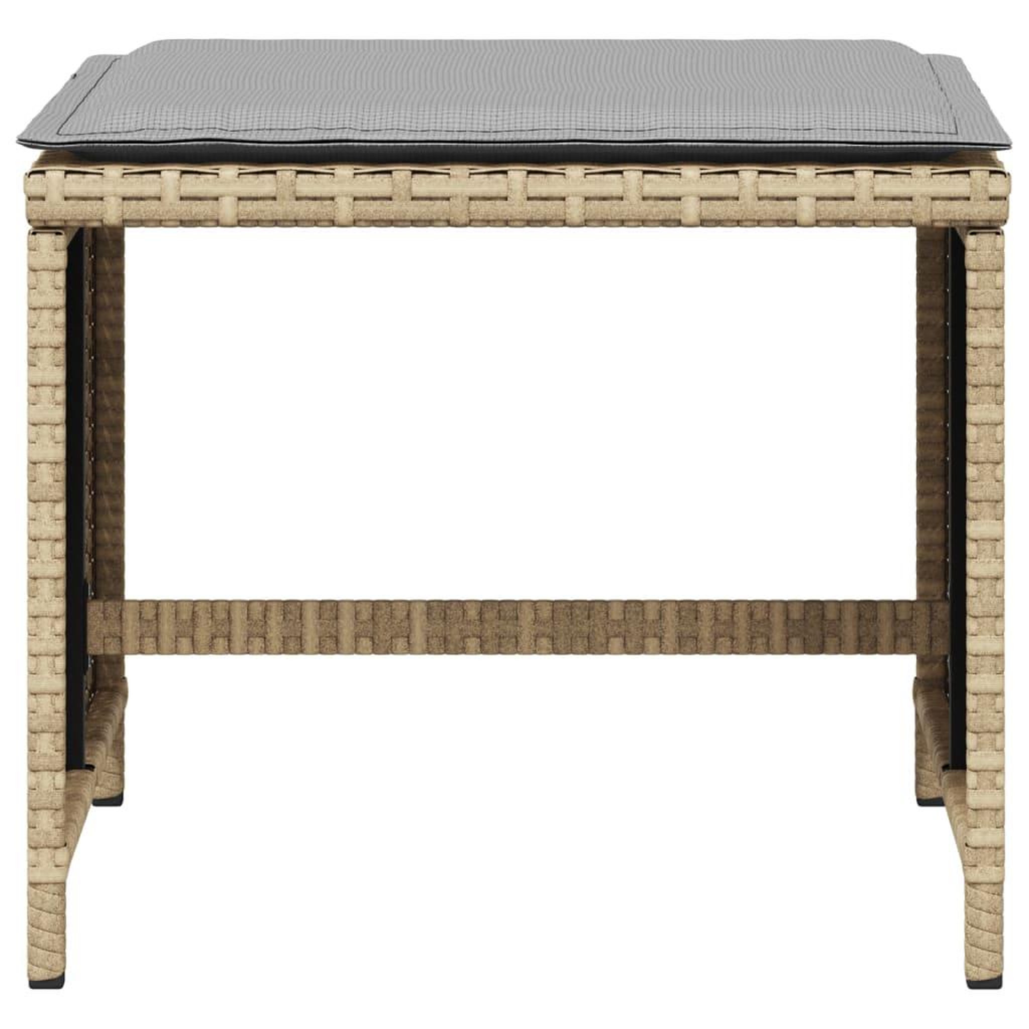 Voir la diapositive 5 : VIDAXL Tabourets de jardin coussins lot de 4 melange beige 41x41x36 cm