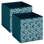 Voir la diapositive 1 : FIVE Lot de 2 boites de rangement OLIVIA - L. 31 x l.31 x H. 31 cm - Bleu