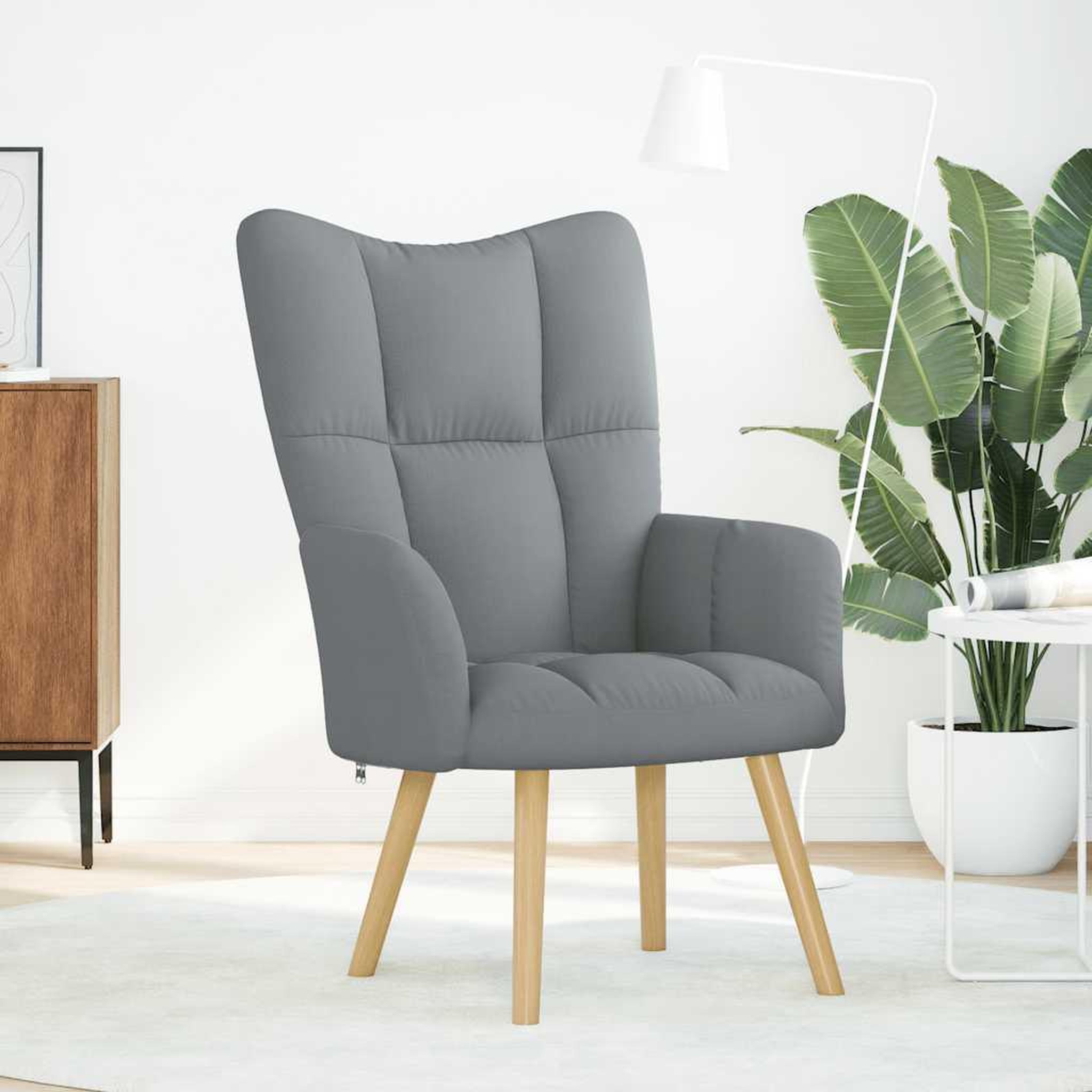 Voir la diapositive 3 : VIDAXL Chaise de relaxation Gris clair Tissu