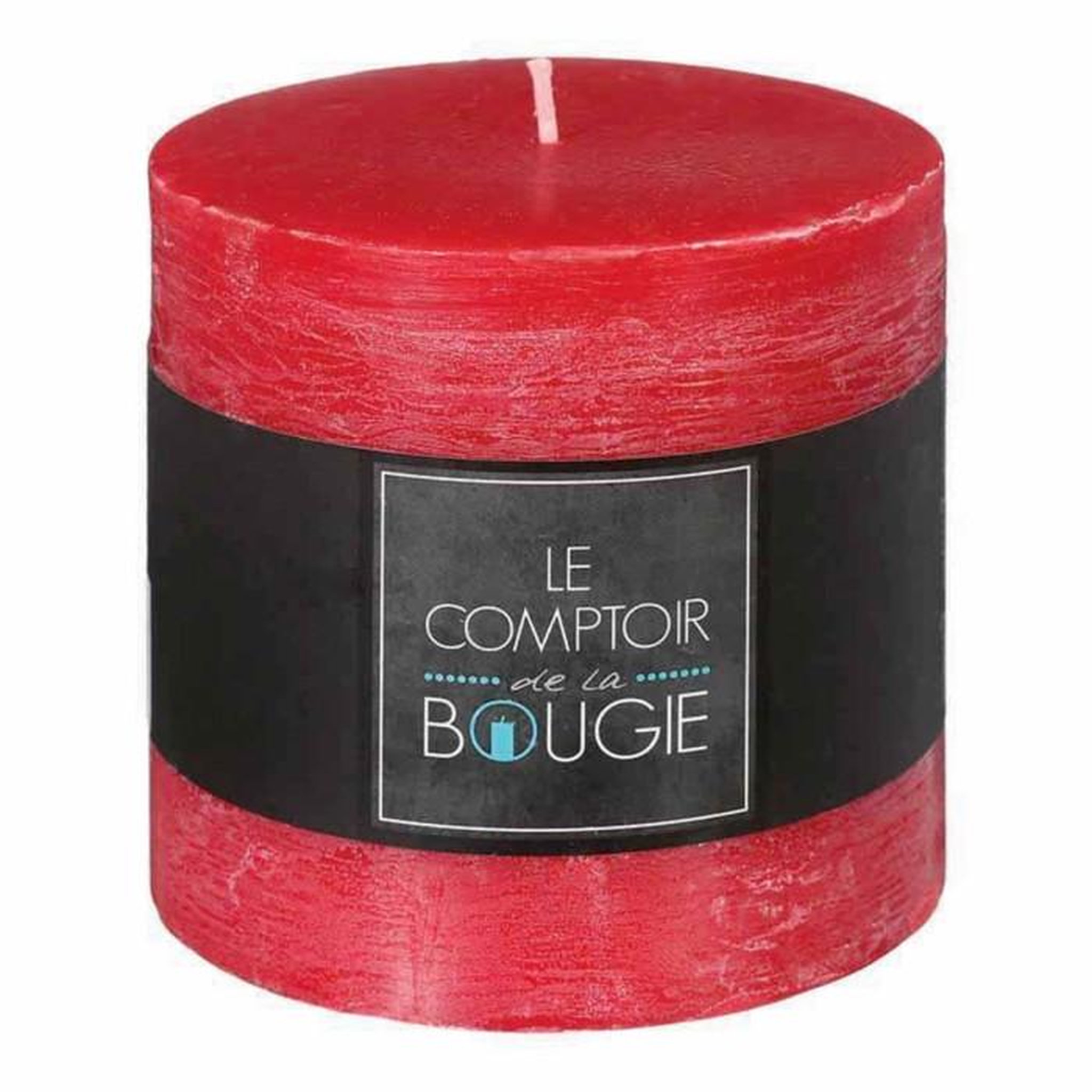 Voir la diapositive 2 : COMPTOIR DE LA BOUGIE Bougie Cylindrique  Rustic  10cm Rouge