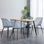 IDIMEX Lot de 4 chaises LUCIA pour salle à manger ou cuisine au design retro avec accoudoirs, coque en plastique gris clair