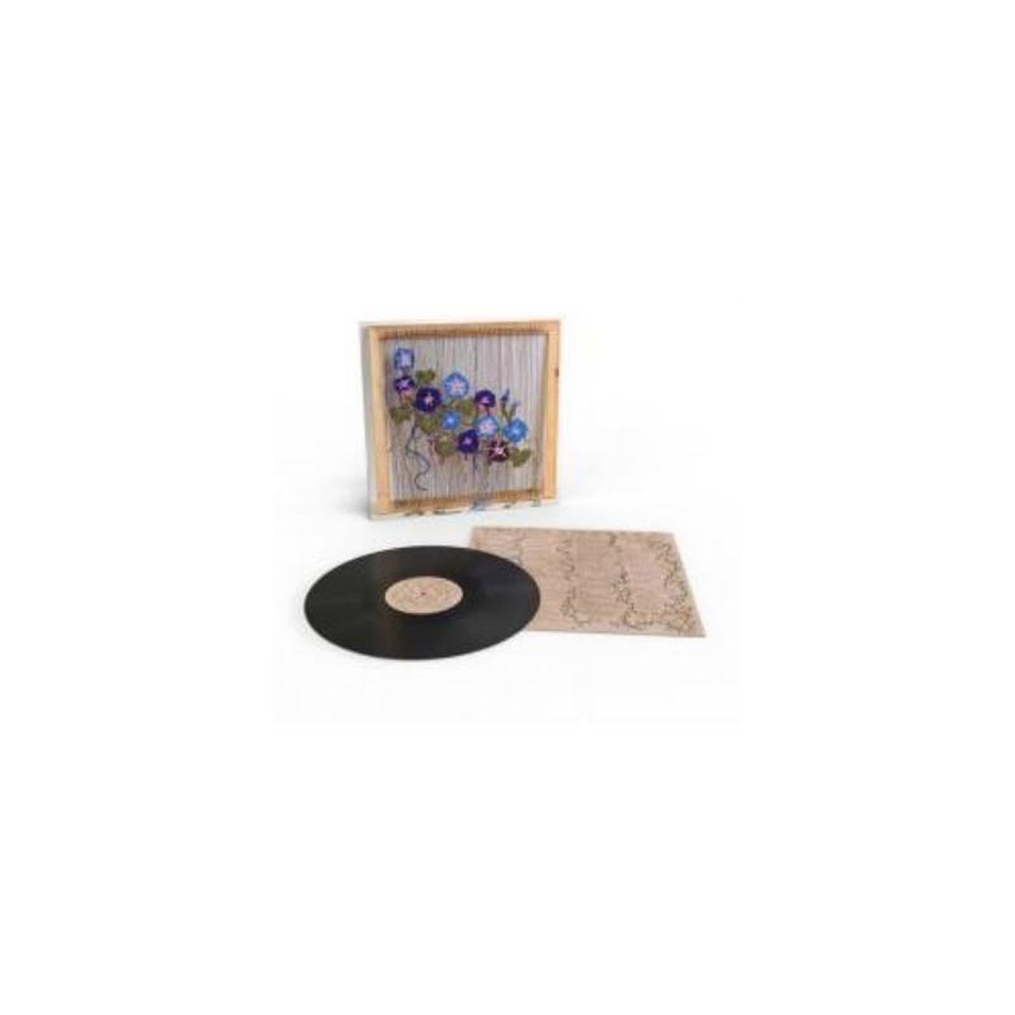 Vinyle noir mutual benefit « growing at the edges », insert floral illustré