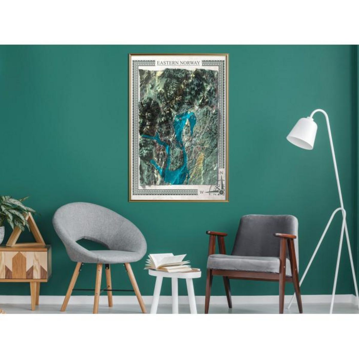 Paris Prix Affiche Murale Encadrée  Raised Relief Map Eastern Norway