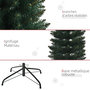 Voir la diapositive 5 : HOMCOM Sapin de Noël artificiel mince dia. 56xH.180 cm 380 branches grand réalisme support métal pliable antidérapant