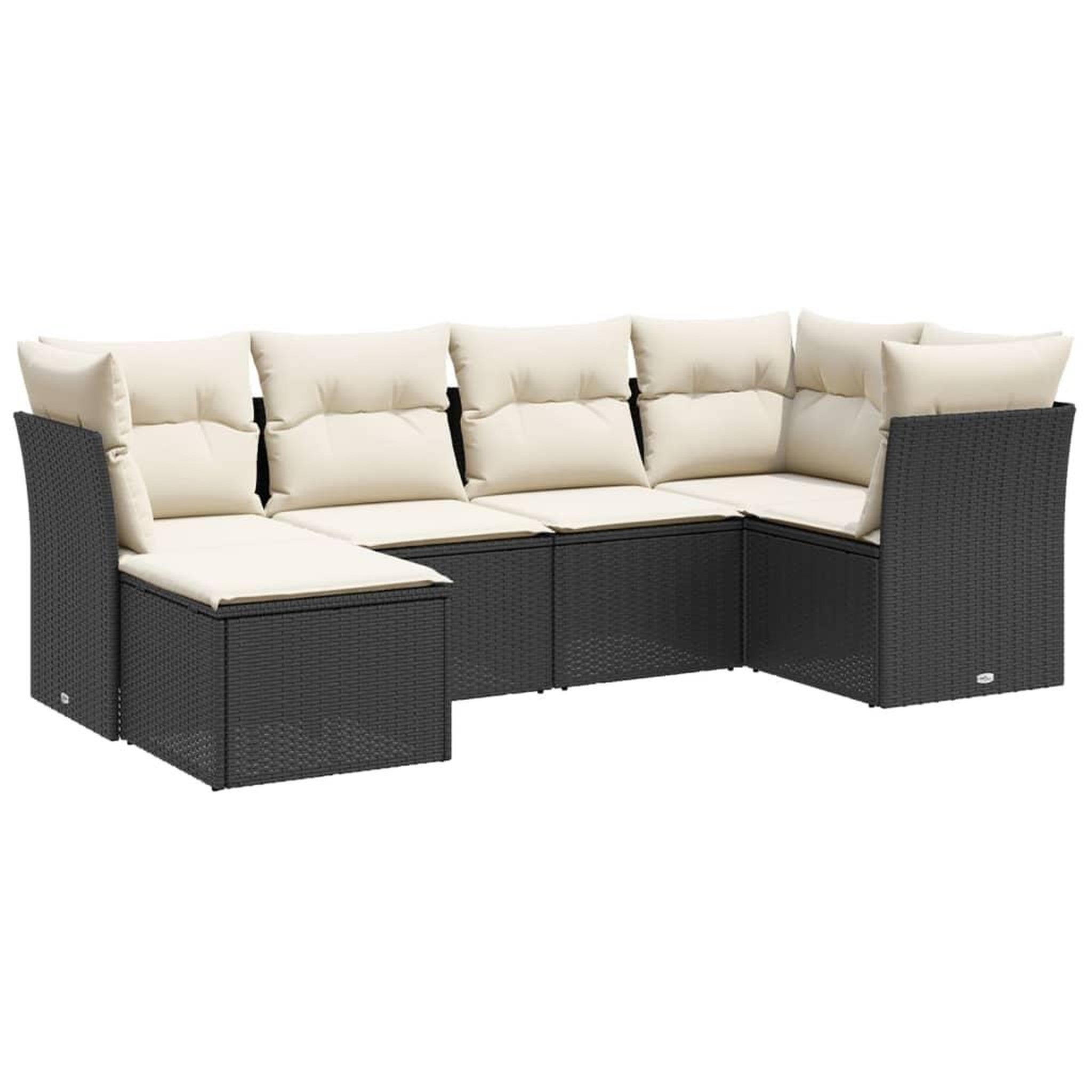 Voir la diapositive 2 : VIDAXL Salon de jardin 6 pcs avec coussins noir resine tressee