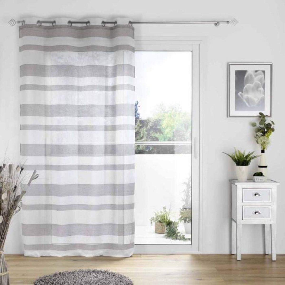 Paris Prix Rideau Voilage à Œillets  Palerma  140x240cm Blanc