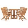 Voir la diapositive 2 : VIDAXL Ensemble a manger d'exterieur pliable 5 pcs Bois solide de teck