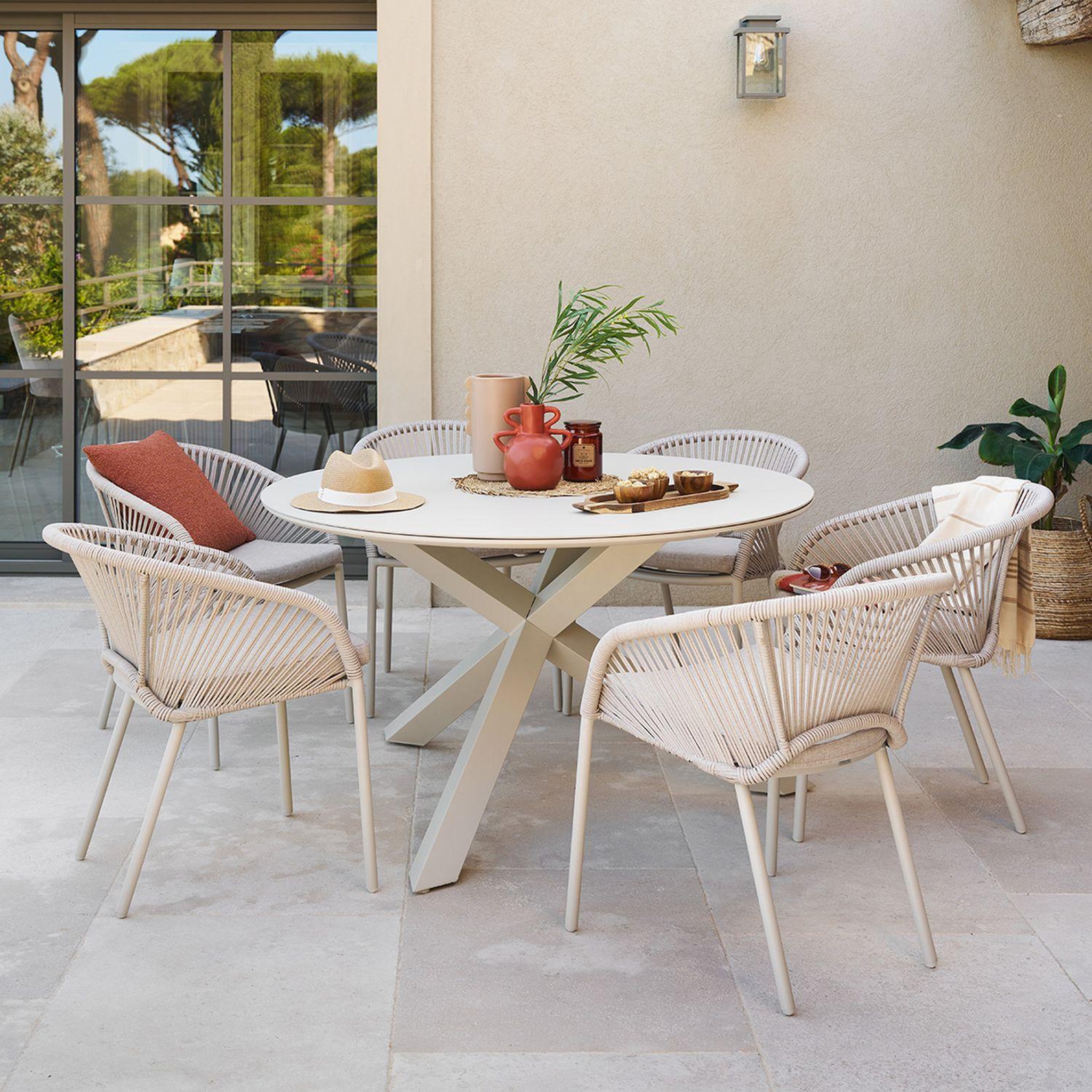 Voir la diapositive 2 : HESPERIDE Fauteuil de jardin empilable en aluminium oryon