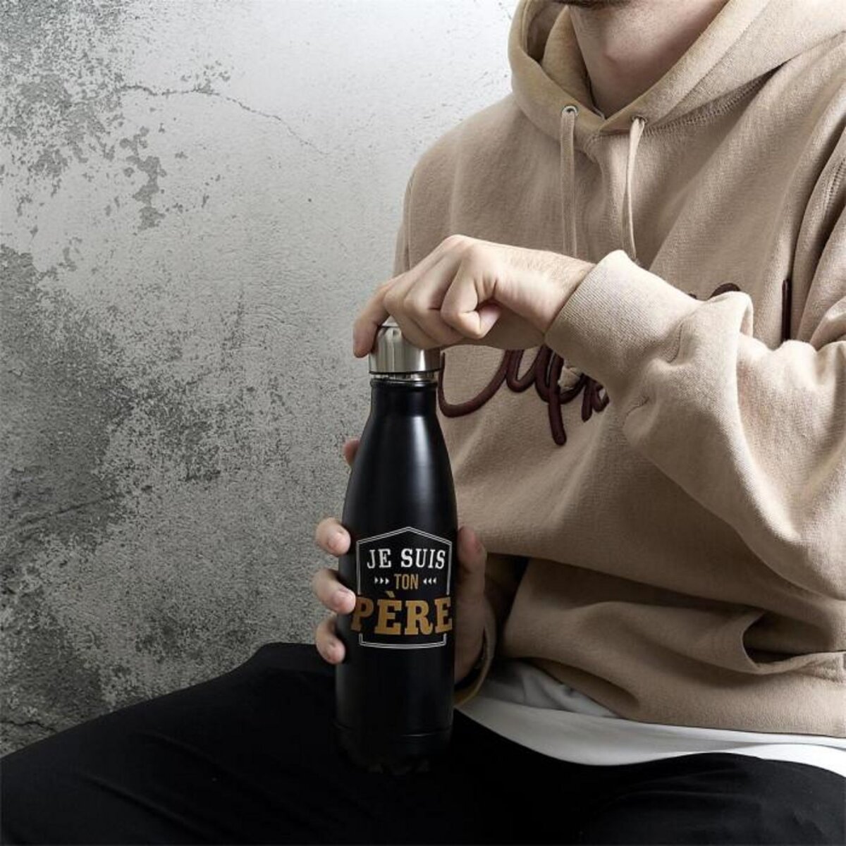 Paris Prix Bouteille Isotherme en Inox  Je Suis Ton Père  50cl Noir