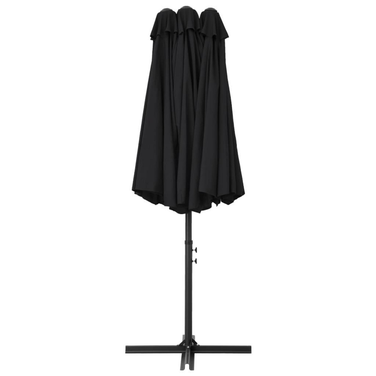 VIDAXL Parasol d'exterieur et poteau en aluminium 460x270 cm Noir