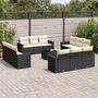 Voir la diapositive 1 : VIDAXL Salon de jardin avec coussins 13 pcs noir resine tressee