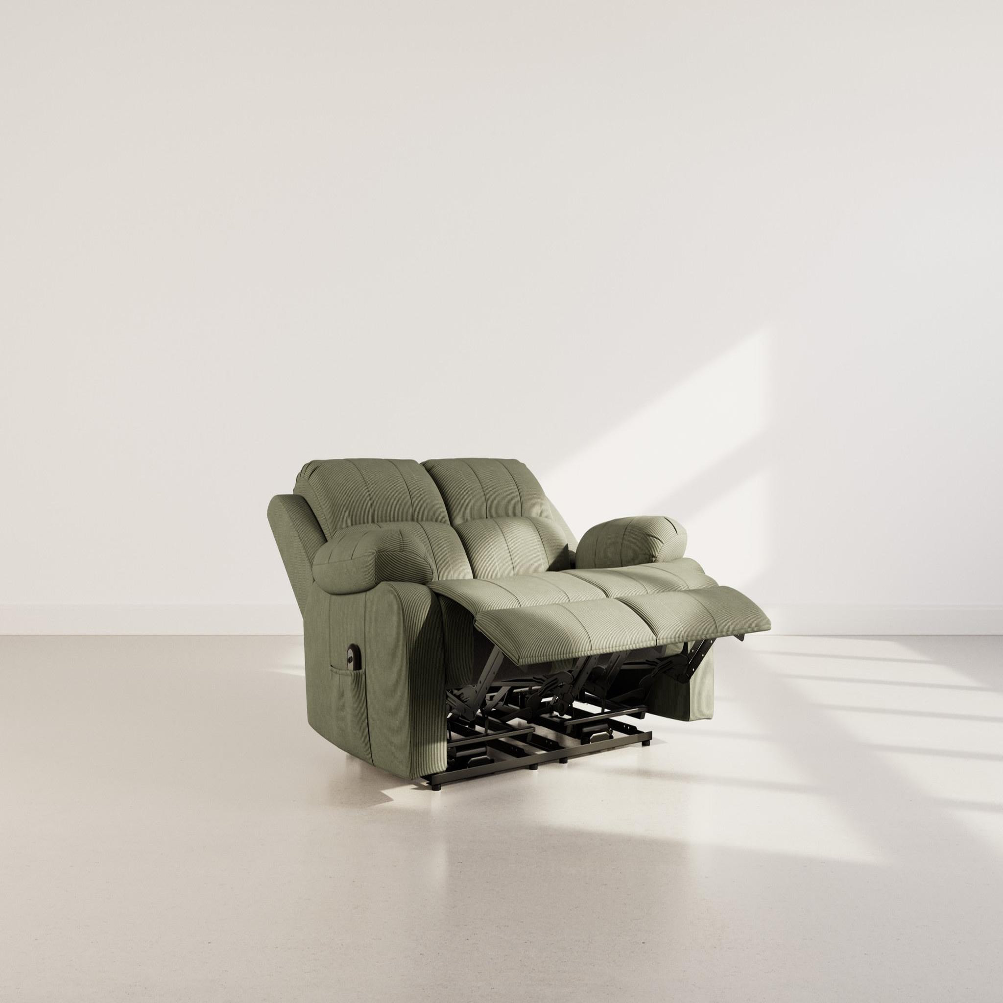Voir la diapositive 3 : BEST MOBILIER Armand - canapé 2 places relax électrique en velours côtelé