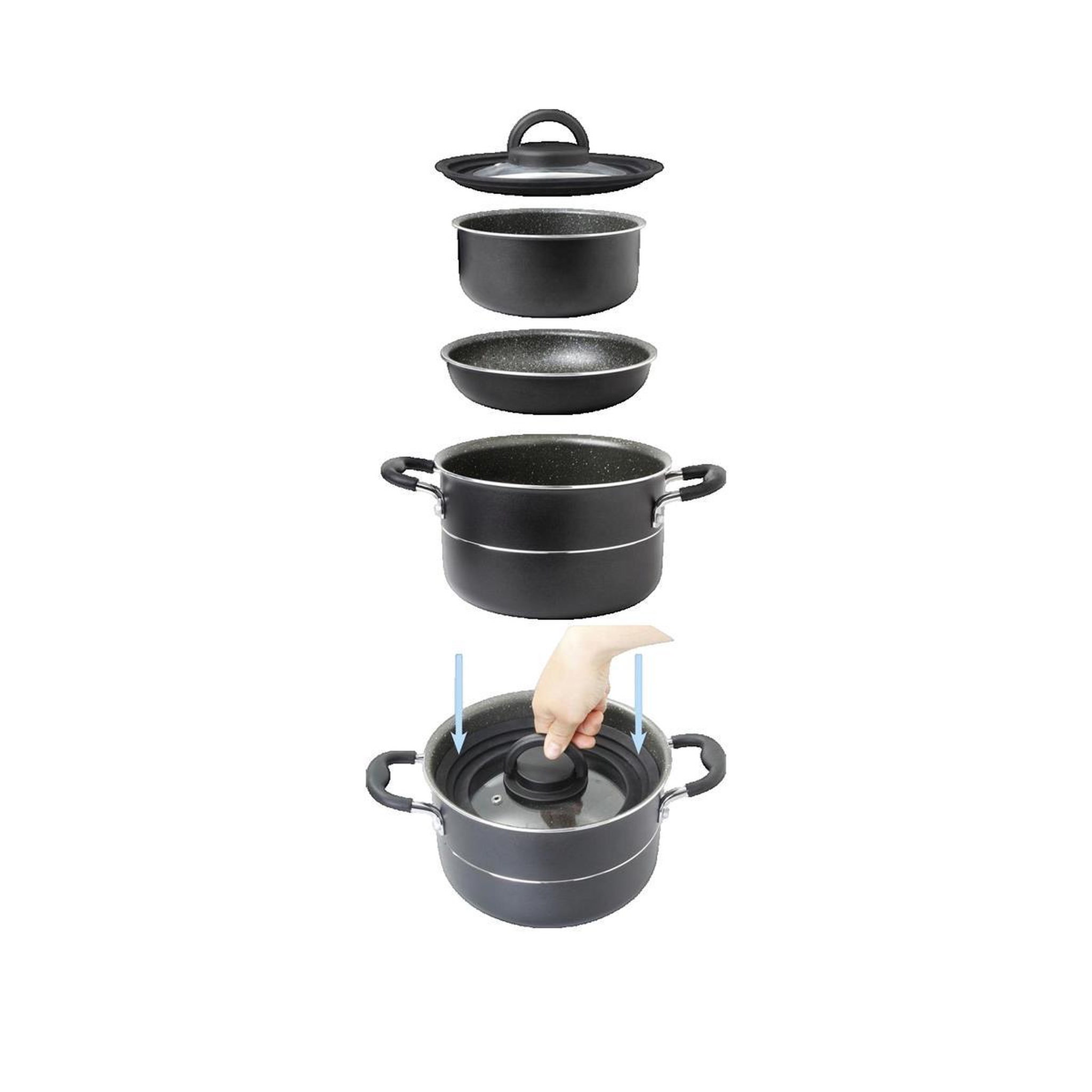 Voir la diapositive 3 : BRUNNER Set de cuisson Brunner Pirate NG Aluminium gris anthracite