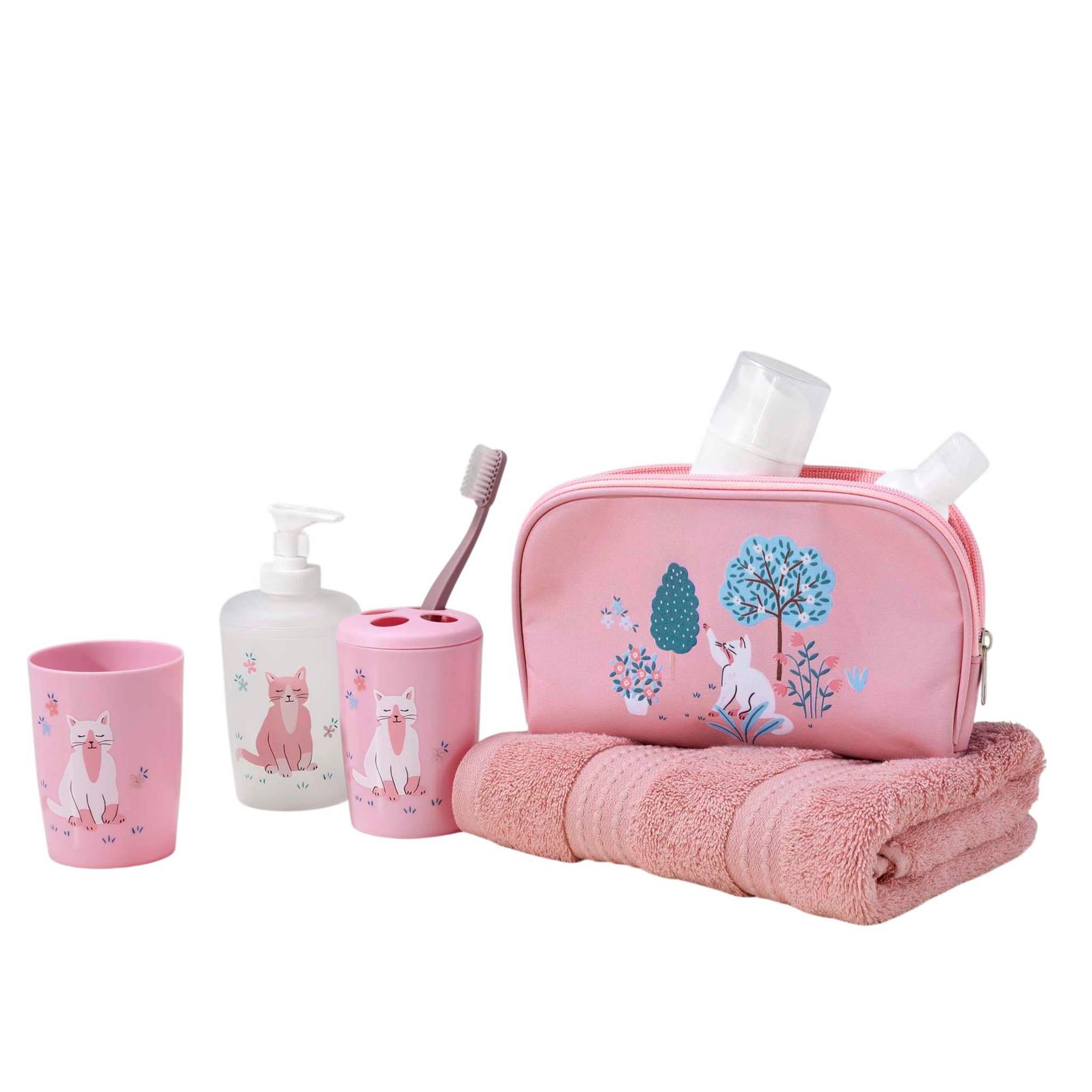 Eden Accessoires de salle de bain 4 pieces petit chaton