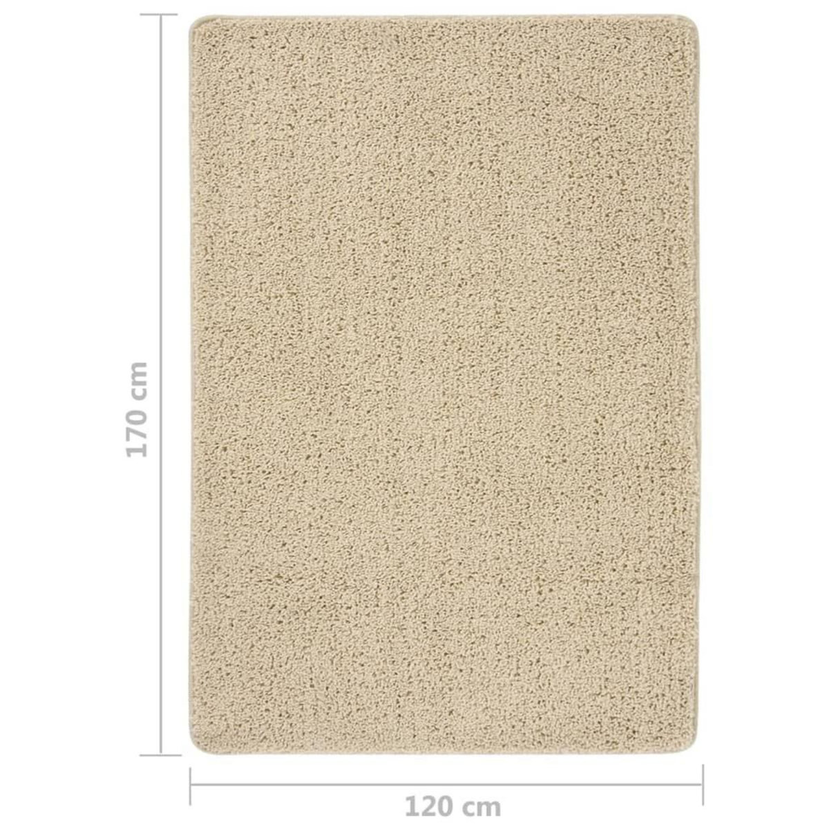 VIDAXL Tapis shaggy antiderapant Creme 120x170 cm