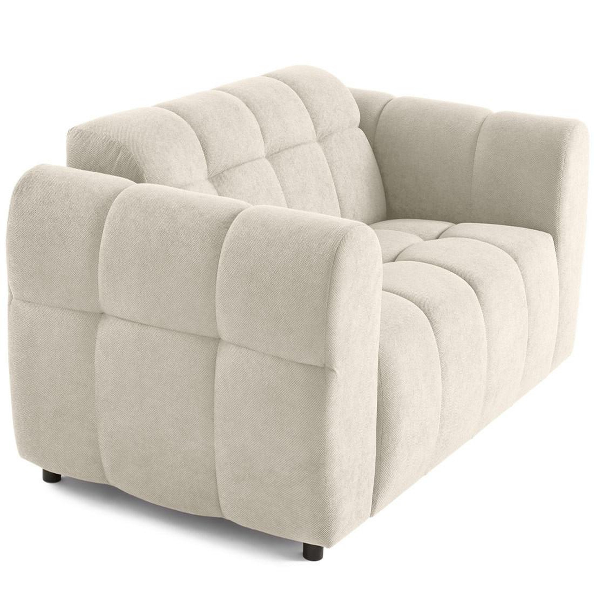 Voir la diapositive 2 : BEST MOBILIER Ray - canapé droit 2 places en tissu texturé