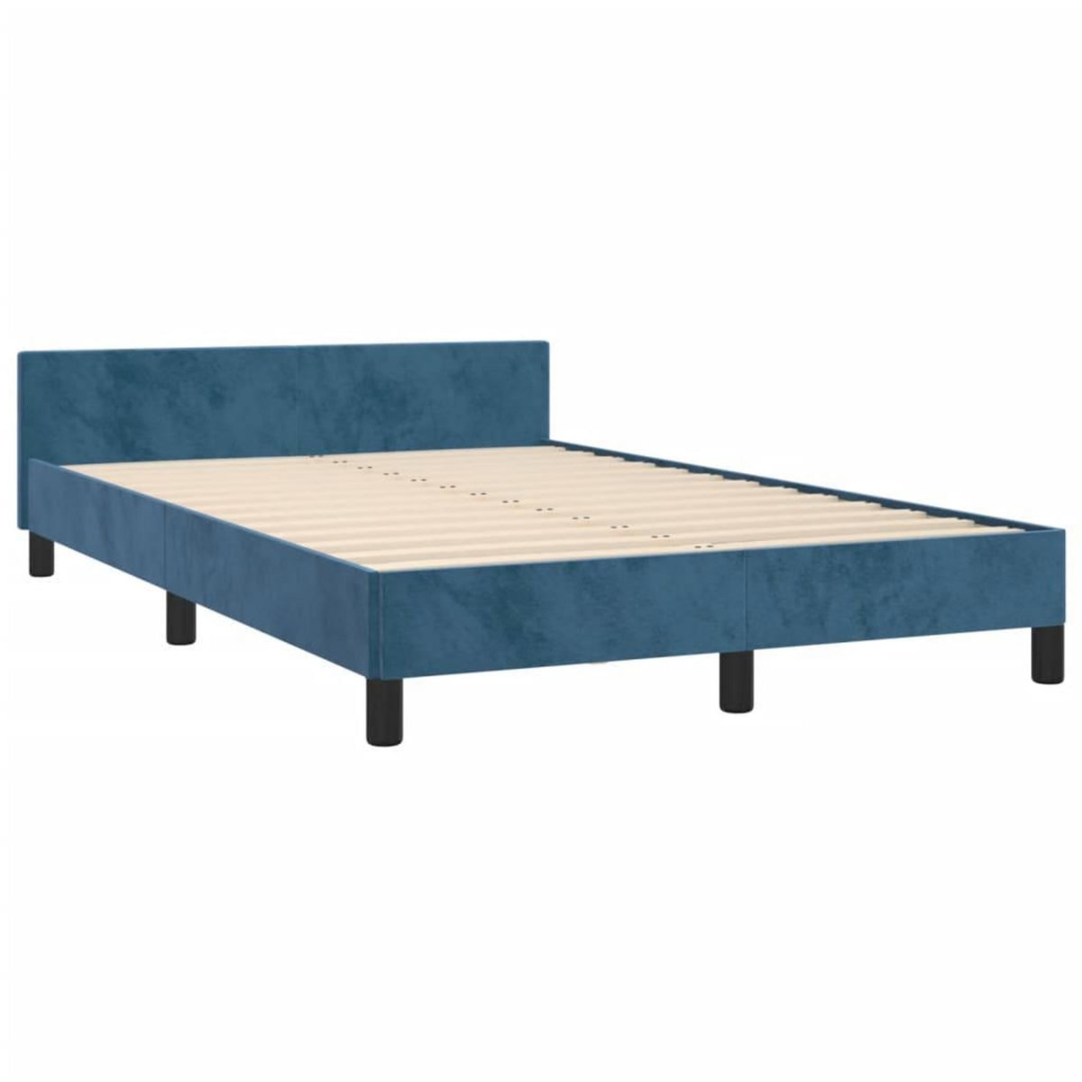 VIDAXL Cadre de lit sans matelas bleu fonce 120x200 cm velours