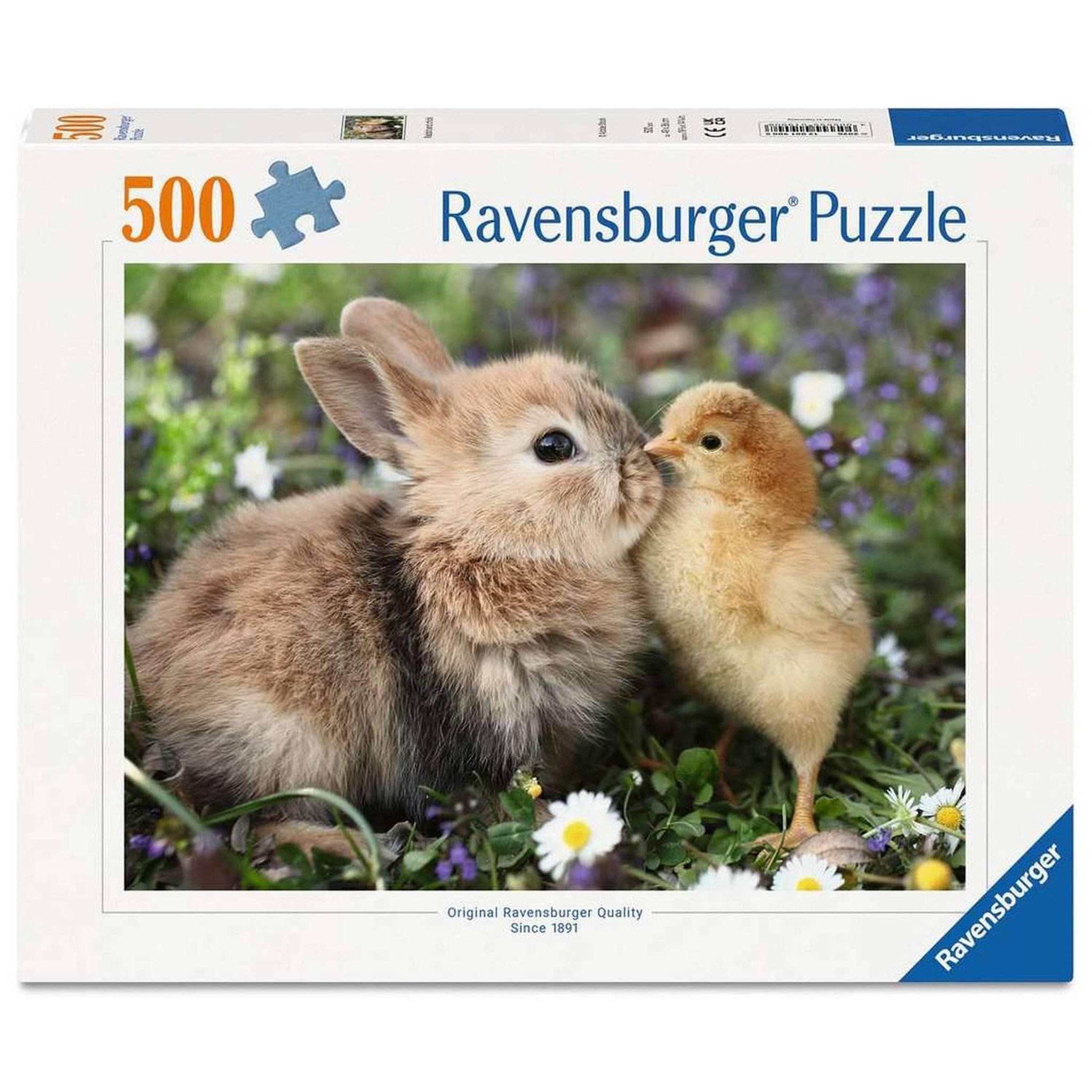 Voir la diapositive 2 : RAVENSBURGER Puzzle 500 pièces - Lapin et Poussin (Collection bébés Animaux)
