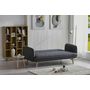 Voir la diapositive 5 : CONCEPT USINE Canapé convertible 3 places en tissu gris SOTCHI