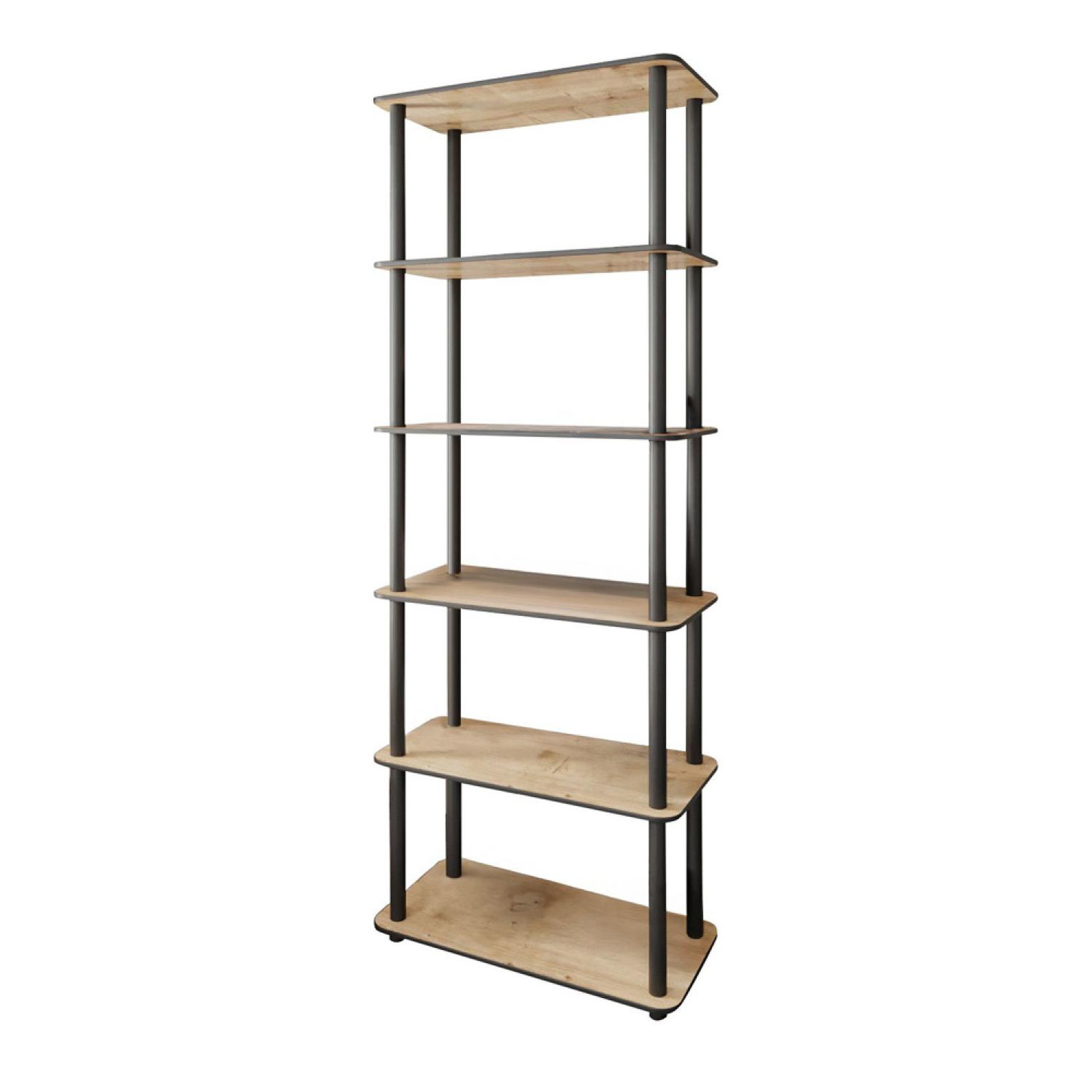 CONCEPT USINE Étagère contemporaine effet bois - 6 niveaux viza
