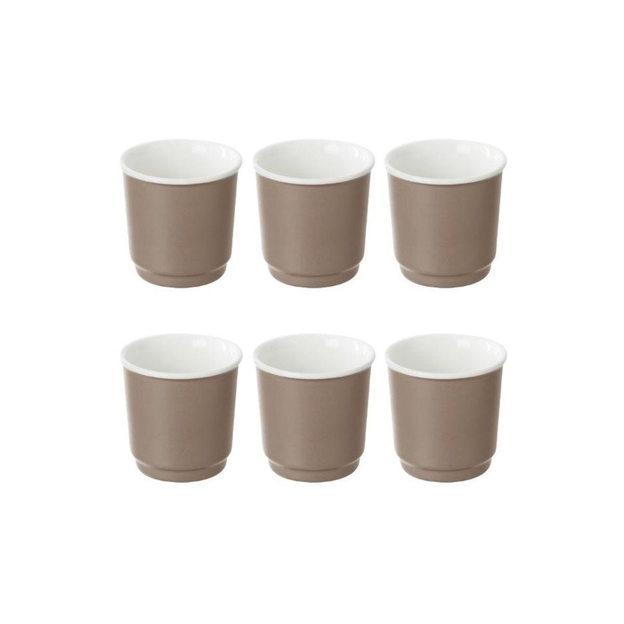 SECRET DE GOURMET Lot de 6 tasses à café  nature  9cl taupe