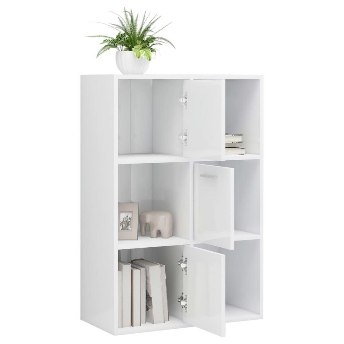 VIDAXL Armoire de rangement Blanc brillant Bois d'ingenierie