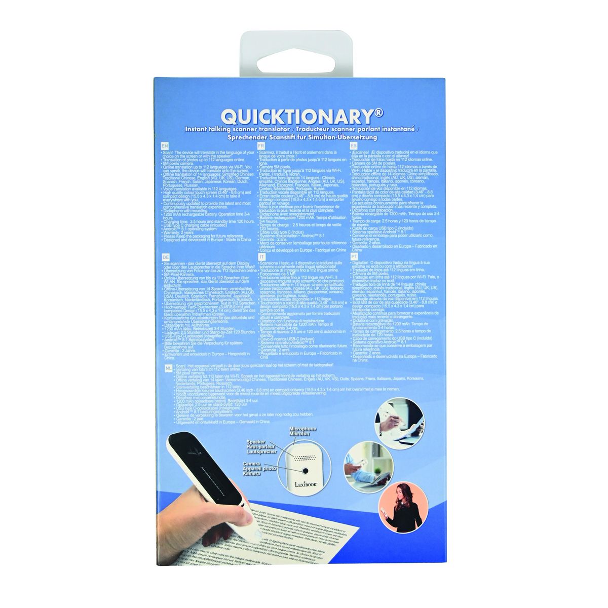 Lexibook QUICKTIONARY – Stylo scanner traducteur parlant instantané basé sur l'intelligence artificielle.