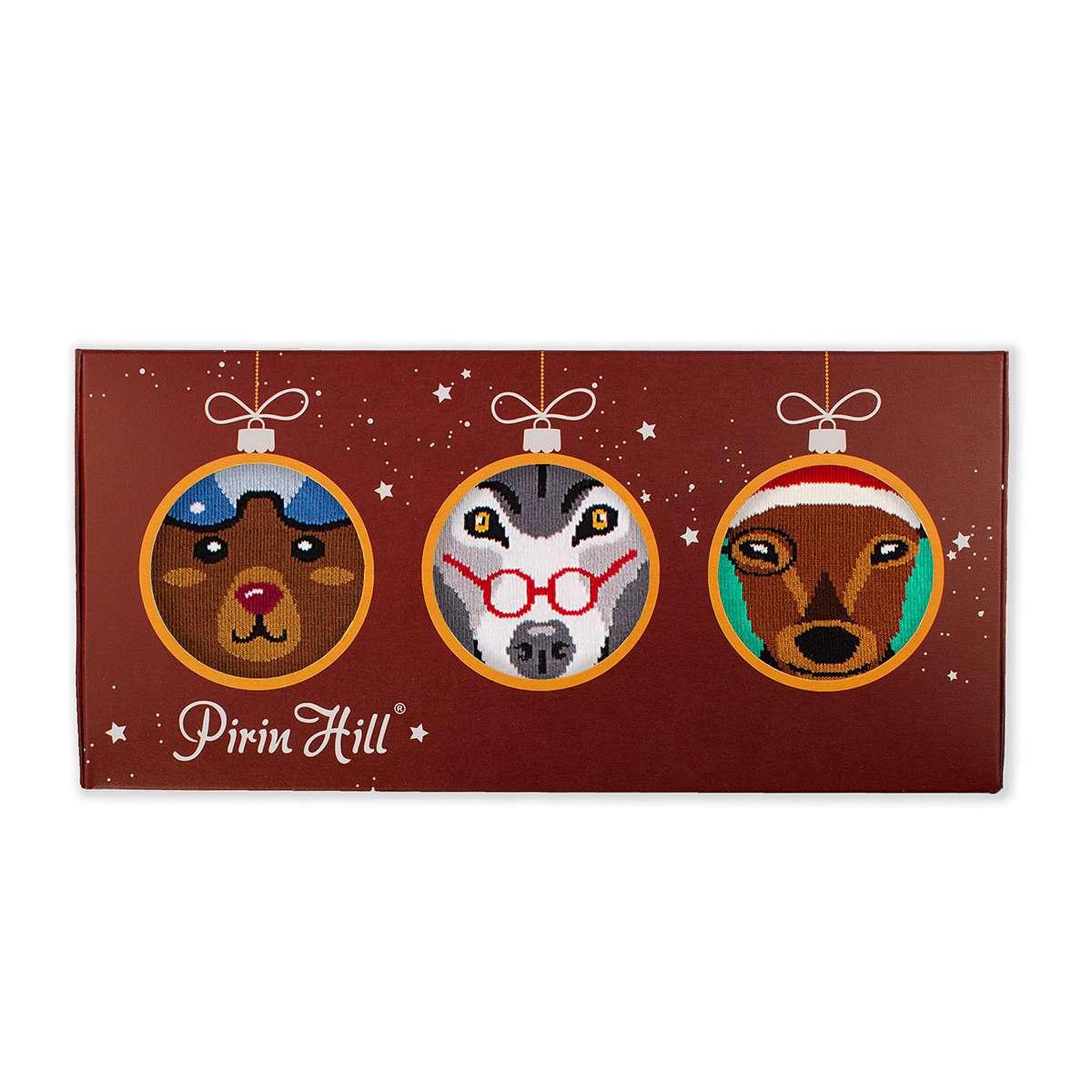 Voir la diapositive 2 : PIRIN HILL Coffret de 3 paires de chaussettes en bambou - ours, loup, cerf