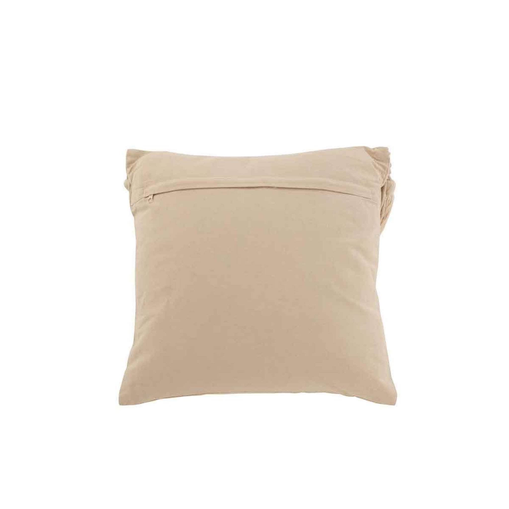 Voir la diapositive 2 : J-LINE Coussin déco avec franges  cosy  45x45cm beige