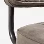 MACABANE ESTELLE - Lot de 2 chaises tissu taupe pieds métal noir