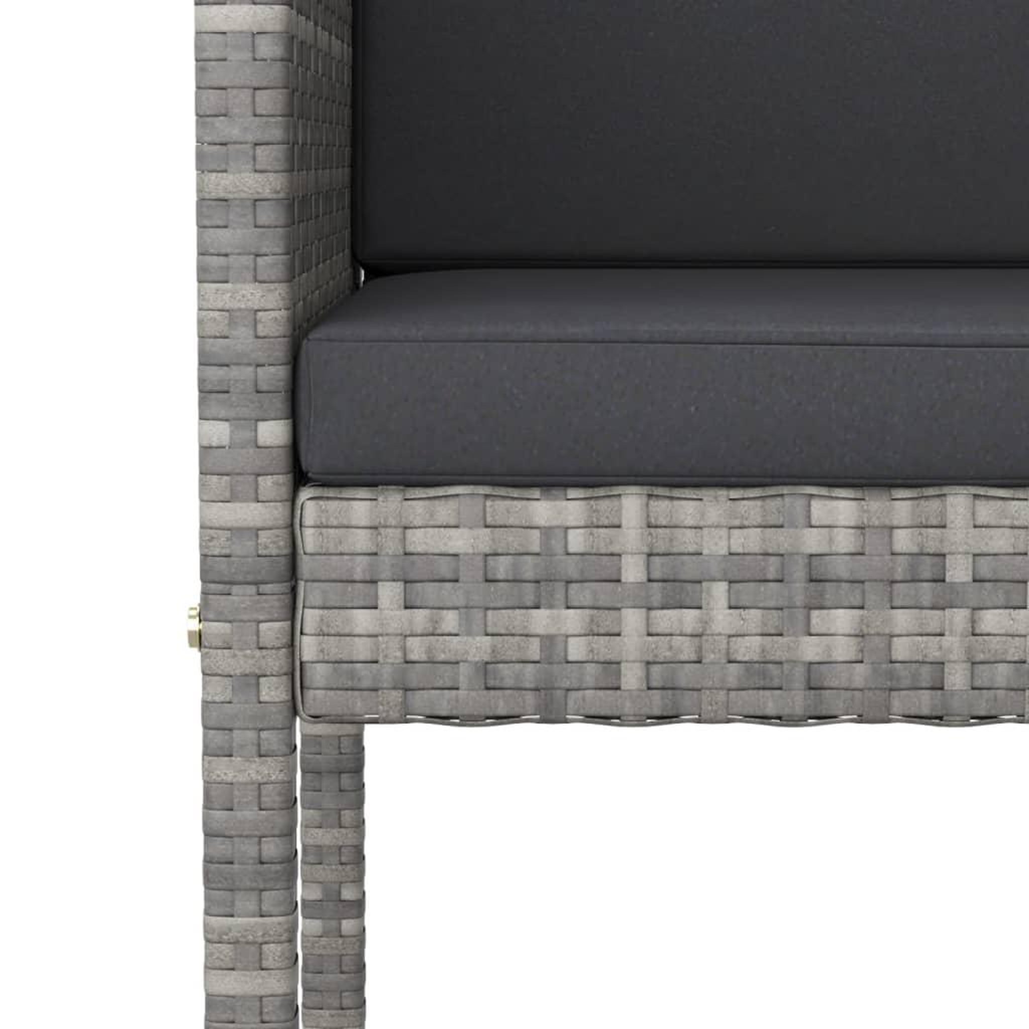 Voir la diapositive 5 : VIDAXL Ensemble de bar de jardin 5 pcs et coussins Resine tressee Gris