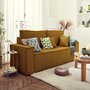 Voir la diapositive 5 : BEST MOBILIER Dellia - canapé 3 places convertible - avec coffre - en velours côtelé - style contemporain