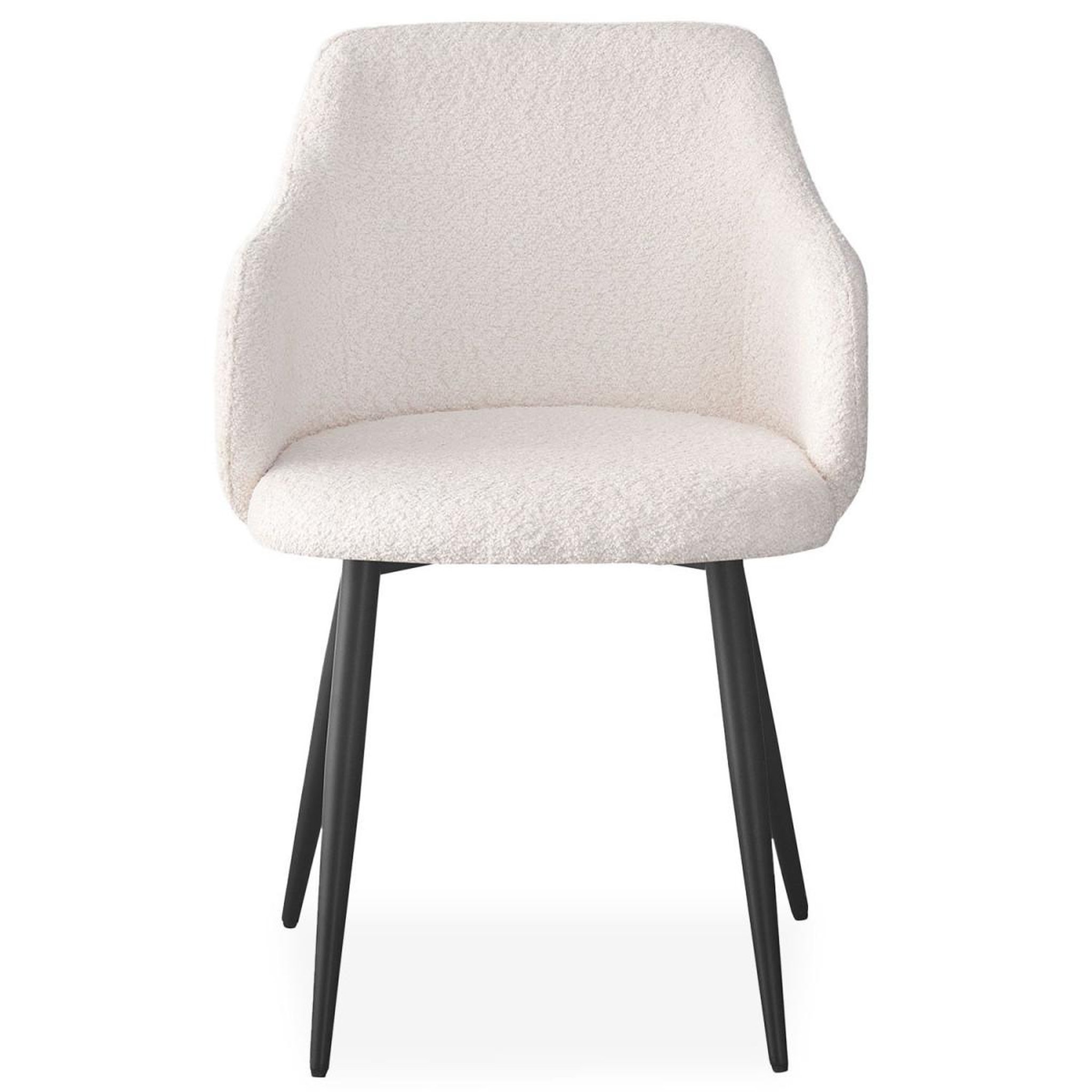 Voir la diapositive 3 : Paris Prix Lot de 4 chaises tissu bouclette  valeria  79cm crème & noir