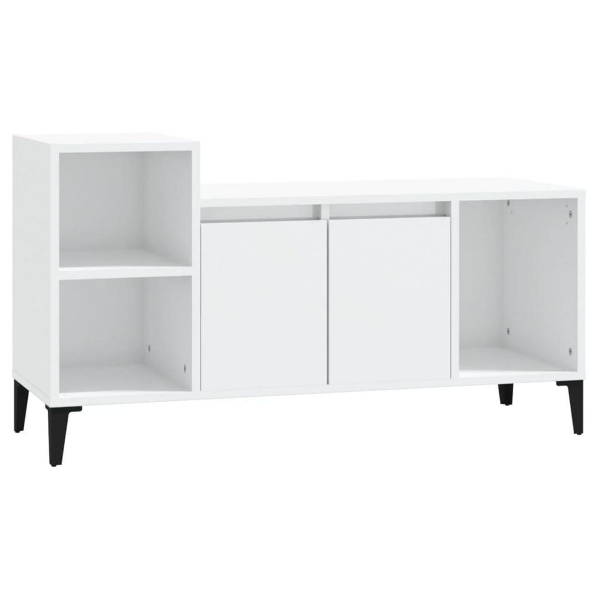 VIDAXL Meuble TV Blanc brillant 100x35x55 cm Bois d'ingenierie