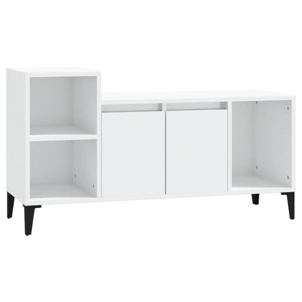 VIDAXL Meuble TV Blanc brillant 100x35x55 cm Bois d'ingenierie