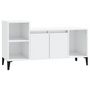 Voir la diapositive 2 : VIDAXL Meuble TV Blanc brillant 100x35x55 cm Bois d'ingenierie