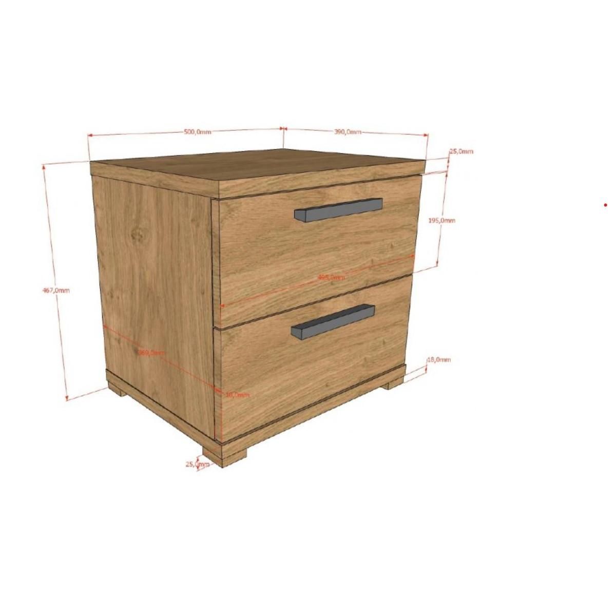 Vipack Chevet SAM - Table de nuit élégante