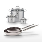 ELO Lot de 2 Poêles 24/28 cm céramique Elo Bistro Line et 3 Faitouts 14/20/26 cm Elo Citrin