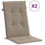 Voir la diapositive 2 : VIDAXL Coussins de chaise de jardin dossier haut lot de 2 taupe tissu