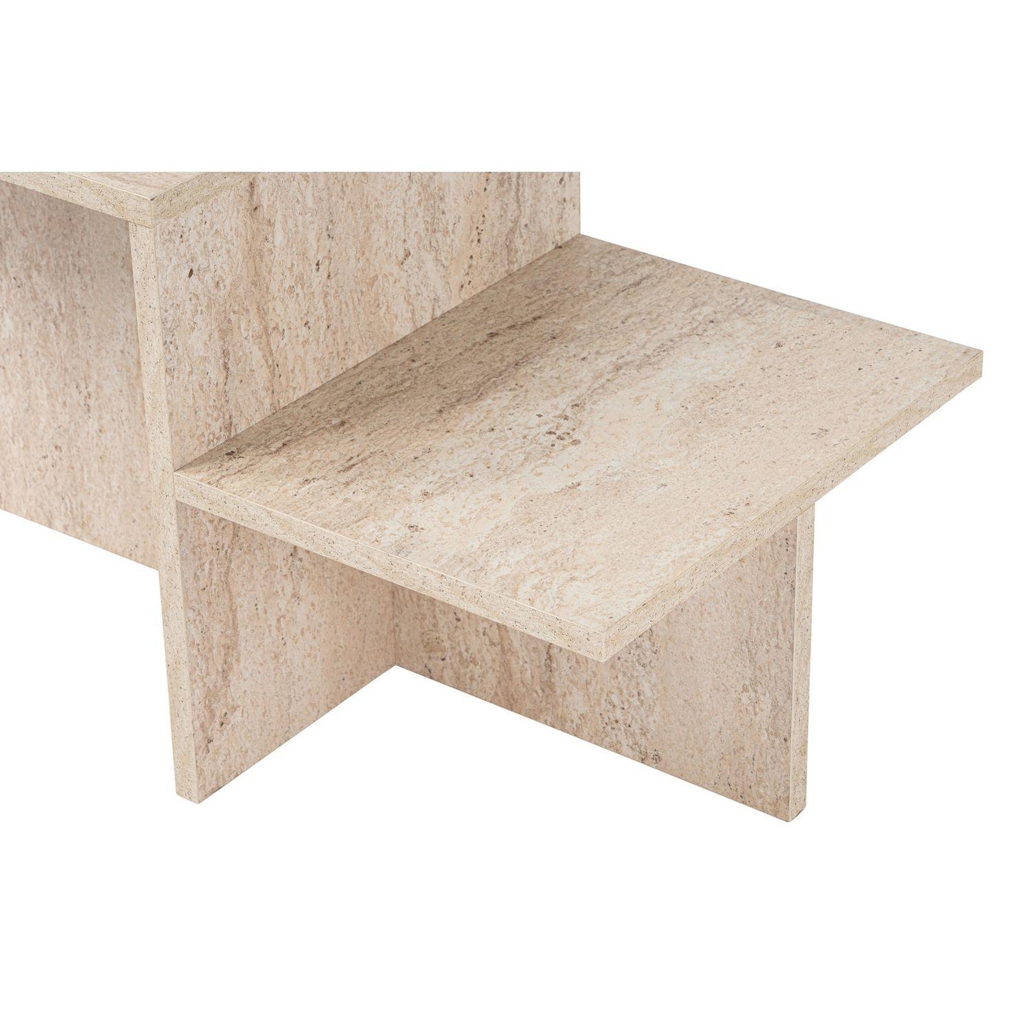 Voir la diapositive 4 : TOILINUX Table basse effet travertin harmony - beige