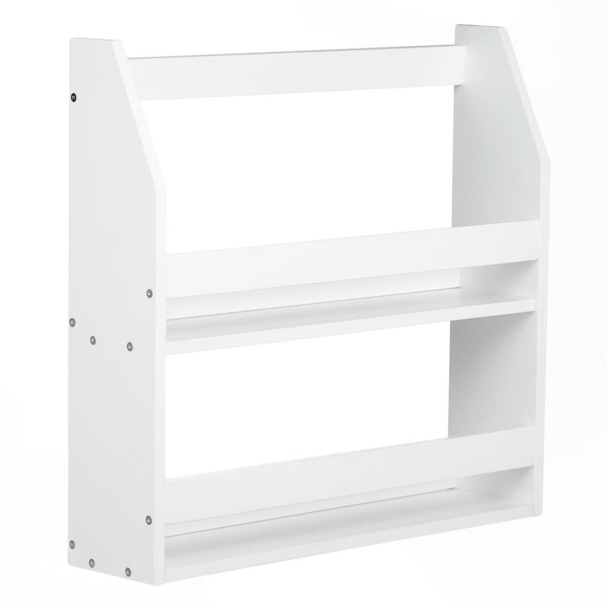 HomeStyle4U Etagère murale suspendue en bois Blanc 64x60x16cm