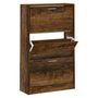 Voir la diapositive 2 : VIDAXL Armoire a chaussures Chene fume 63x24x103 cm Bois d'ingenierie