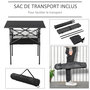 Voir la diapositive 6 : OUTSUNNY Table pliante table de camping table de jardin filet rangement + sac transport plateau alu. châssis métal époxy noir