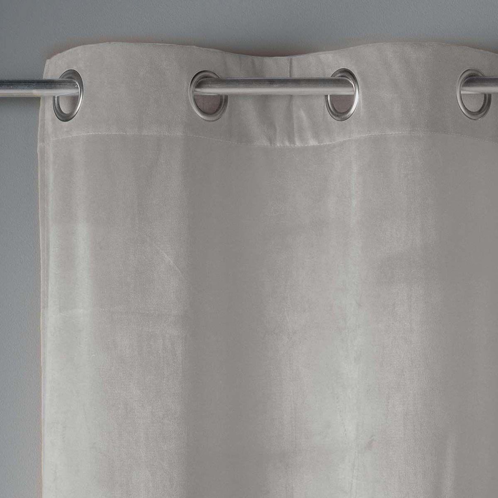 Voir la diapositive 2 : Douceur d'Intérieur Rideau à œillets  velvetine  140x240cm gris