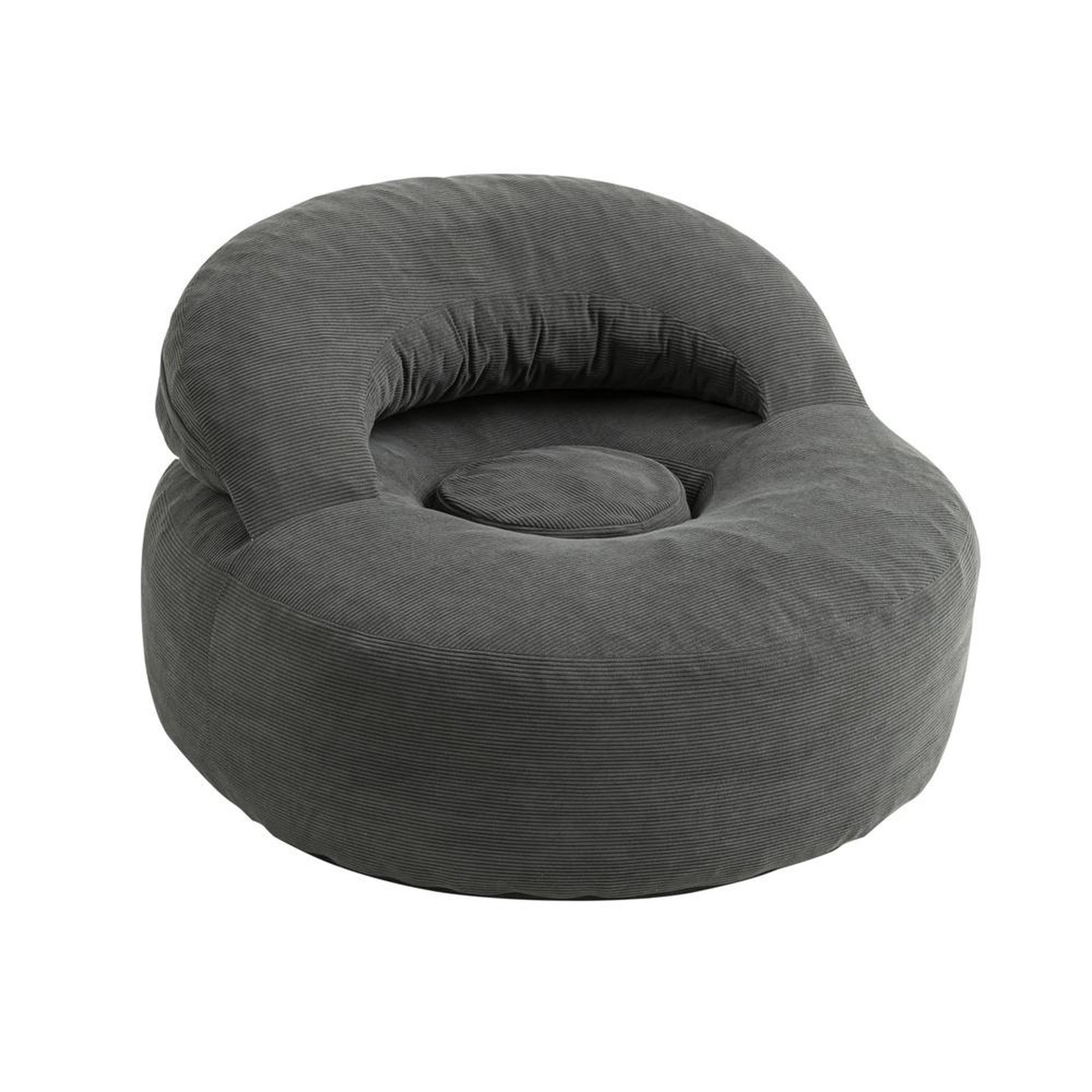 SOBUY Fauteuil relax avec repose-pieds en velours côtelé gris 110x125x65cm fst100-dg