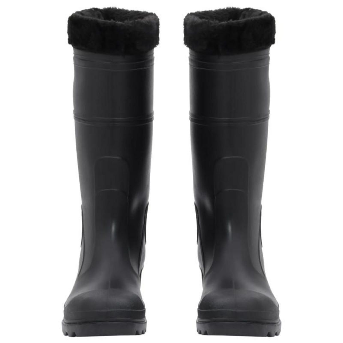 VIDAXL Bottes de pluie avec chaussettes amovibles noir taille 42 PVC