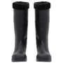 Voir la diapositive 3 : VIDAXL Bottes de pluie avec chaussettes amovibles noir taille 42 PVC