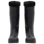 Voir la diapositive 3 : VIDAXL Bottes de pluie avec chaussettes amovibles noir taille 42 PVC