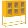Voir la diapositive 2 : VIDAXL Buffet jaune moutarde 100,5x39x107 cm acier lamine a froid
